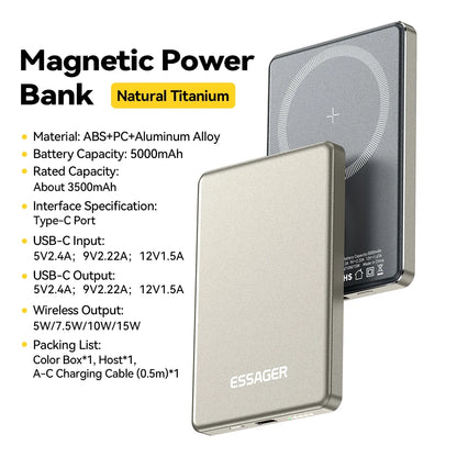 Power Bank Magnético Para IOS 20W 5000mAh