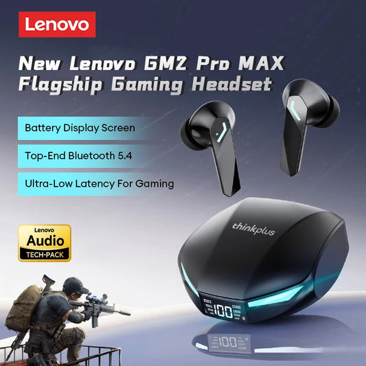 Lenovo GM2 ProMax: Fones Bluetooth 5.4 com Cancelamento de Ruído e Display LED