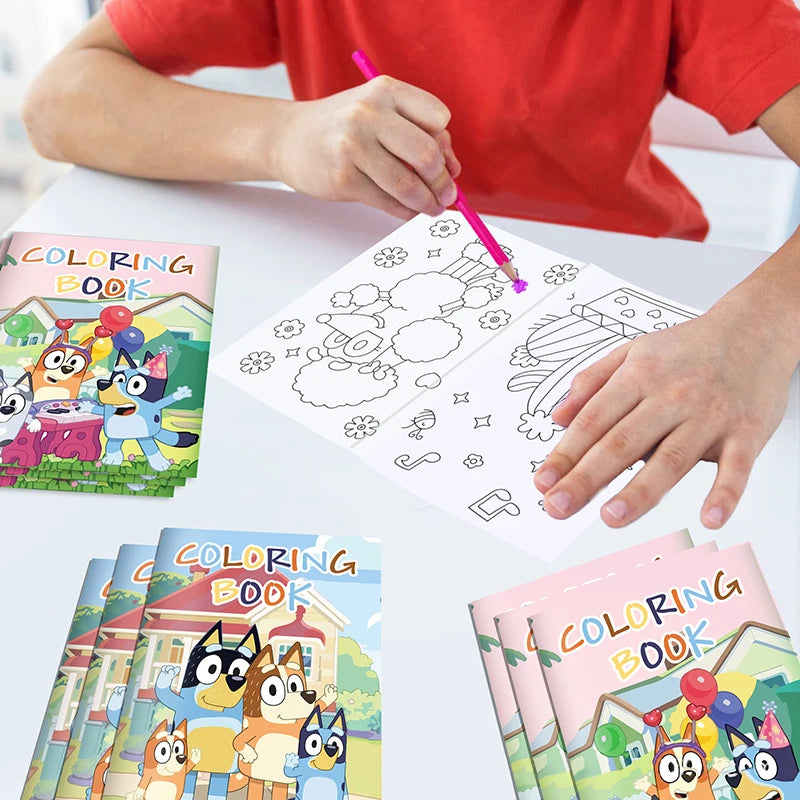 Bluey FunColor: Kit de Figures e Livro de Colorir para Crianças 