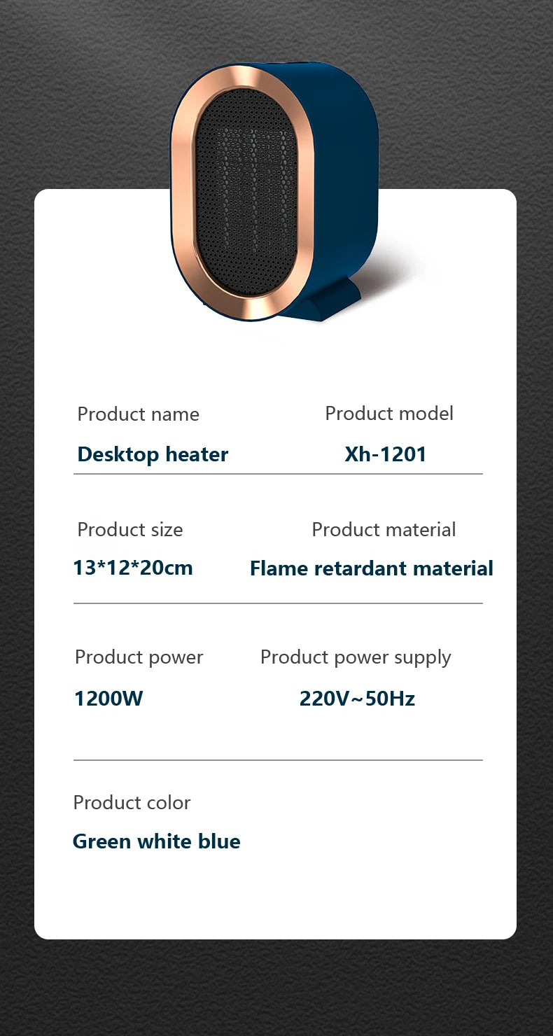 HeatSafe 1200W: Aquecedor Portátil de Cerámica con Protección de Seguridad