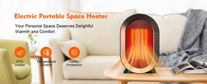 HeatSafe 1200W: Aquecedor Portátil de Cerámica con Protección de Seguridad