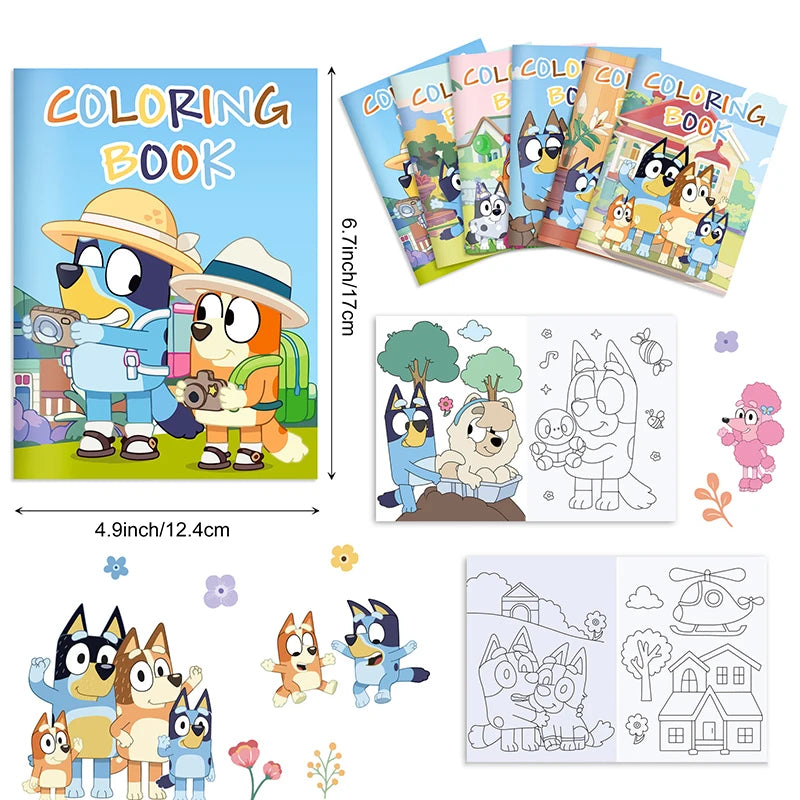 Bluey FunColor: Kit de Figures e Livro de Colorir para Crianças 