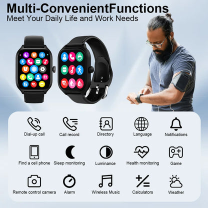 LAXASFIT H9: Smartwatch Bluetooth con Monitoreo de Salud y Chamadas 