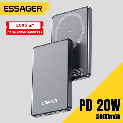 Power Bank Magnético Para IOS 20W 5000mAh