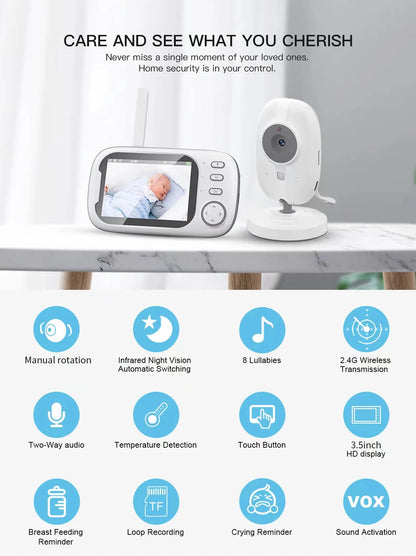 Cdycam BabyGuard: Monitor de Bebê Sem Fio com Visão Noturna e Áudio Bidirecional